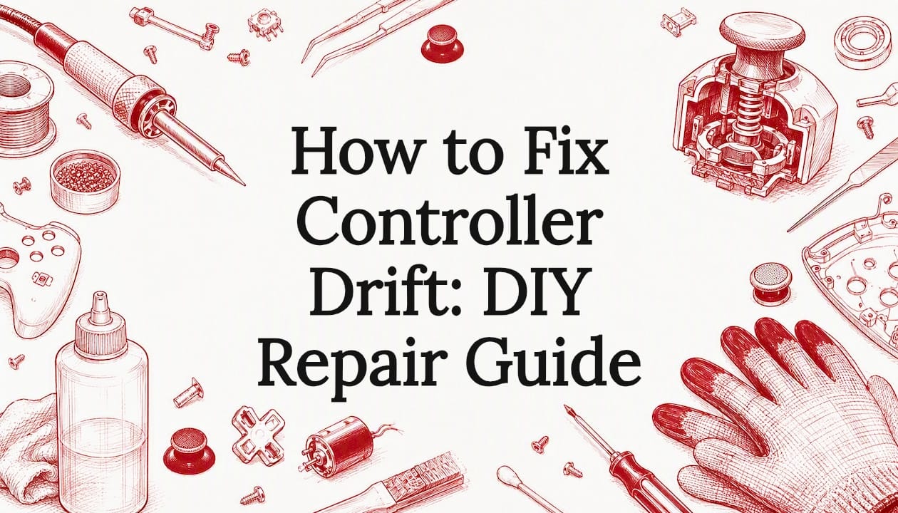 Decorative title card illustration for controller repair guide